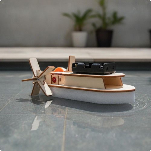 Barca ruote legno - in,